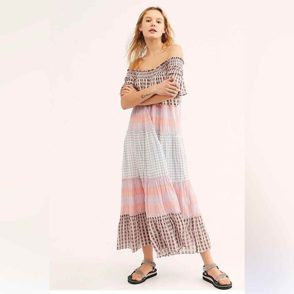 Free People Multicolor Off-Shoulder Maxi Dress